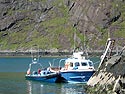 BJ & AX tied up at Coruisk steps 